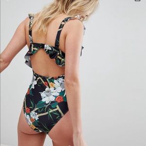Floral cutout swimsuit, NWT